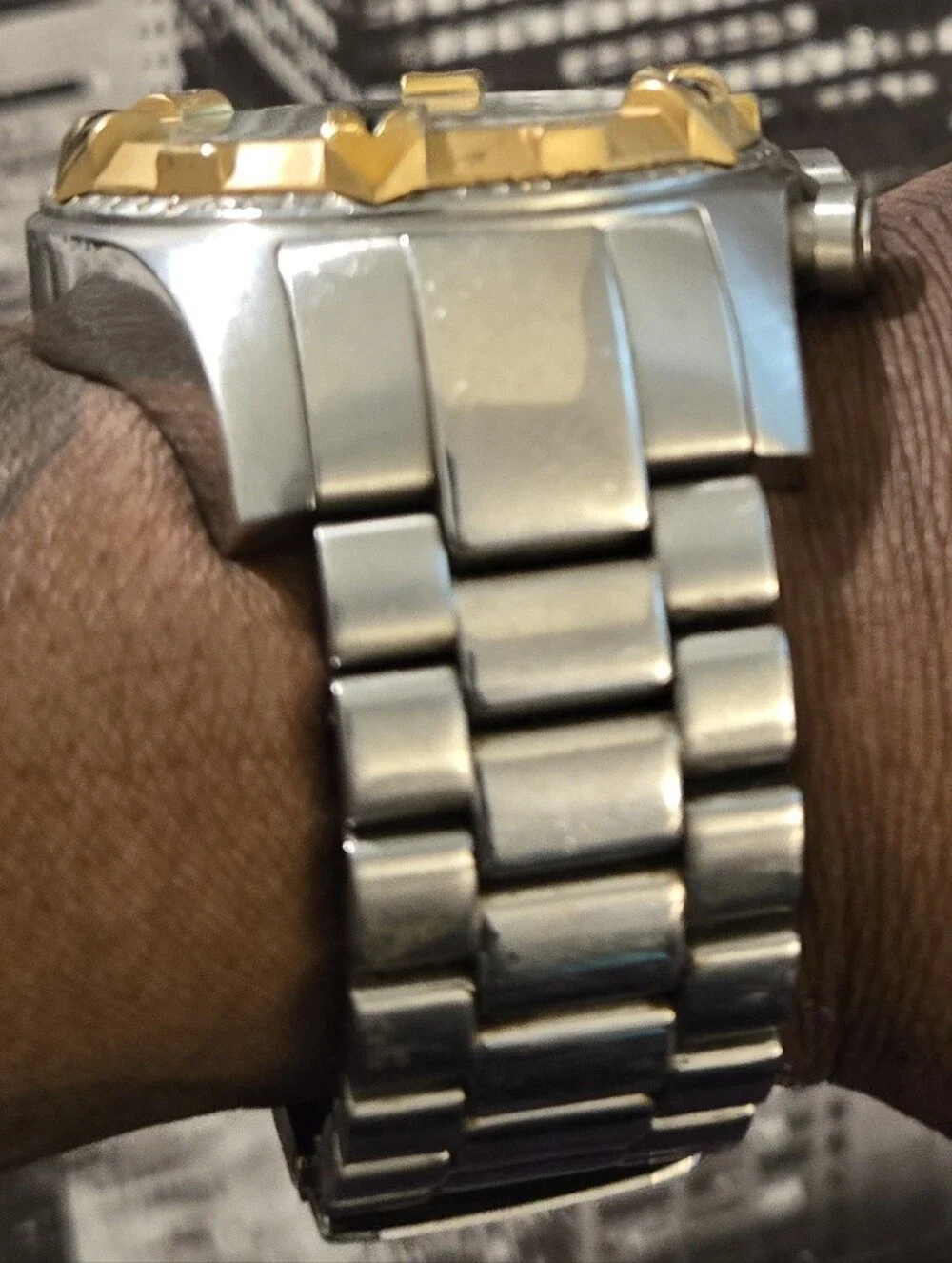 Invicta Men's Gold & Silver Chronograph Jacket-Style Watch